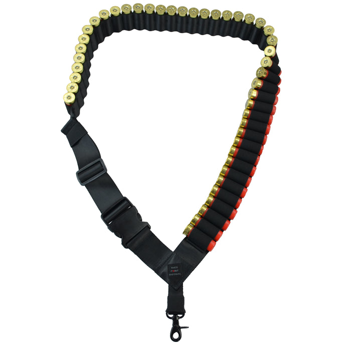 Marksman Series 45 Shotgun Round Adjustable Bandolier with Removable Metal Swivel